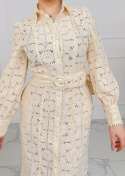 Laura - beżowa sukienka ażurowa w stylu boho