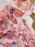 Różowa sukienka maxi Caramella z kwiatowym printem