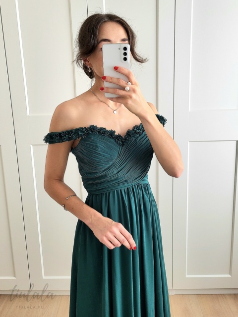 Clara sukienka maxi butelkowa zieleń