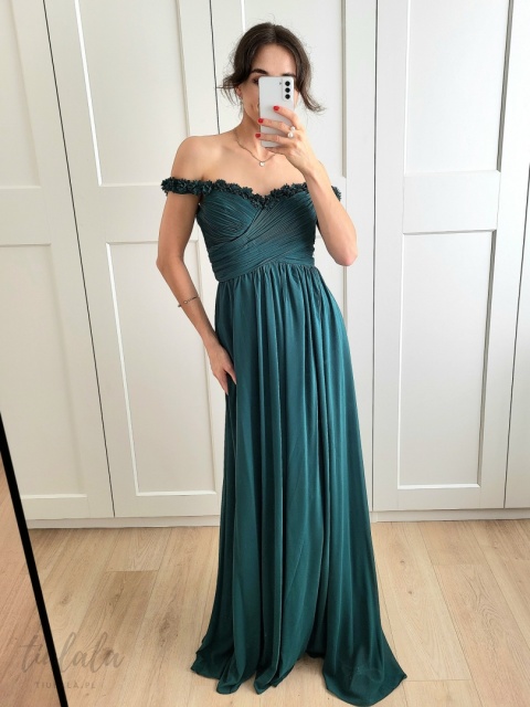 Clara sukienka maxi butelkowa zieleń