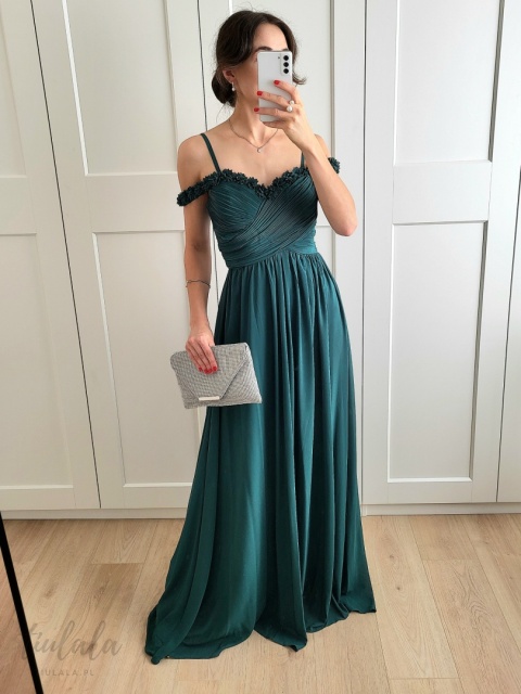 Clara sukienka maxi butelkowa zieleń