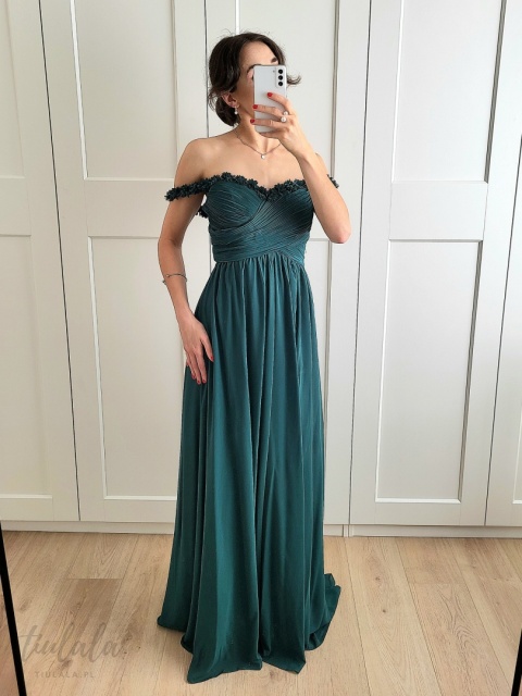 Clara sukienka maxi butelkowa zieleń