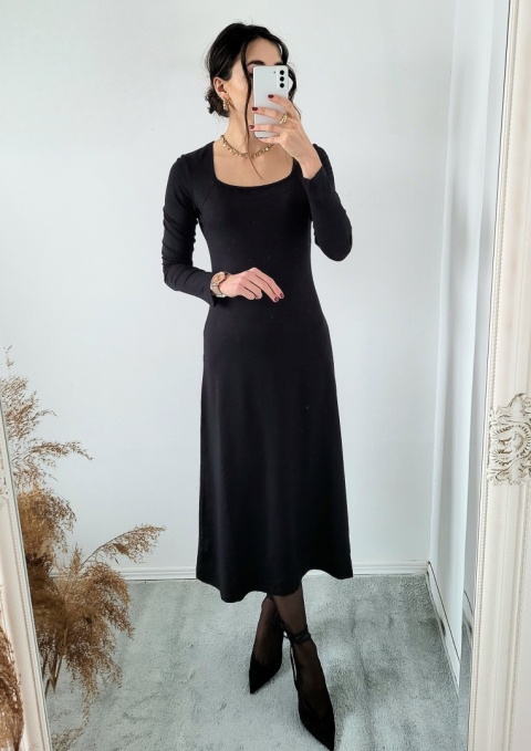 Prosta sukienka z długim rękawem Emily z wiskozy