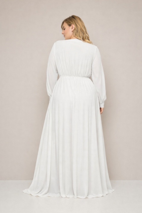 Rosa Suknia Ślubna z delikatnym rocięciem plus size