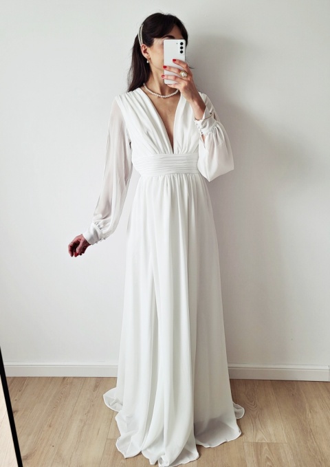 Rosa Suknia Ślubna z delikatnym rocięciem plus size