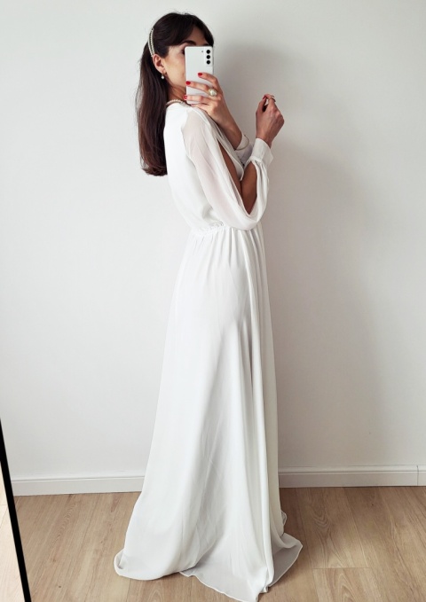 Rosa Suknia Ślubna z delikatnym rocięciem plus size