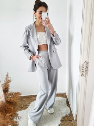 Szare spodnie garniturowe oversize Grigio