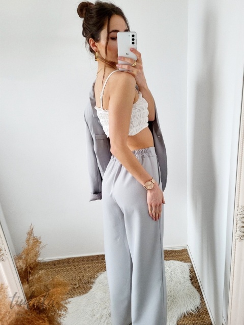 Szare spodnie garniturowe oversize Grigio
