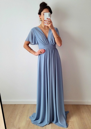 Tessa błękitna długa sukienka o zwiewnym kroju